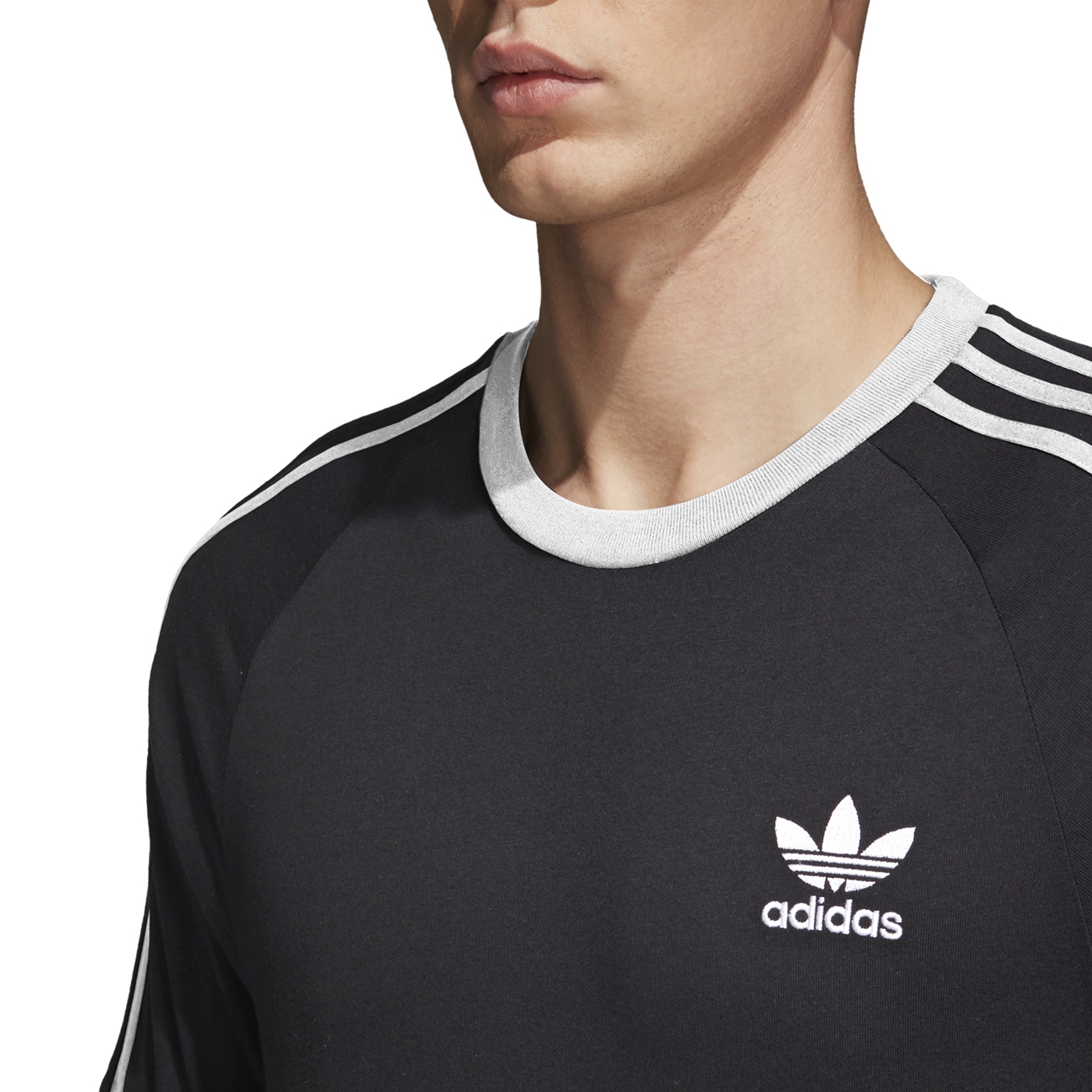 adidas Originals STRIPES TEE UNISEX - T-shirt imprimé - black/noir