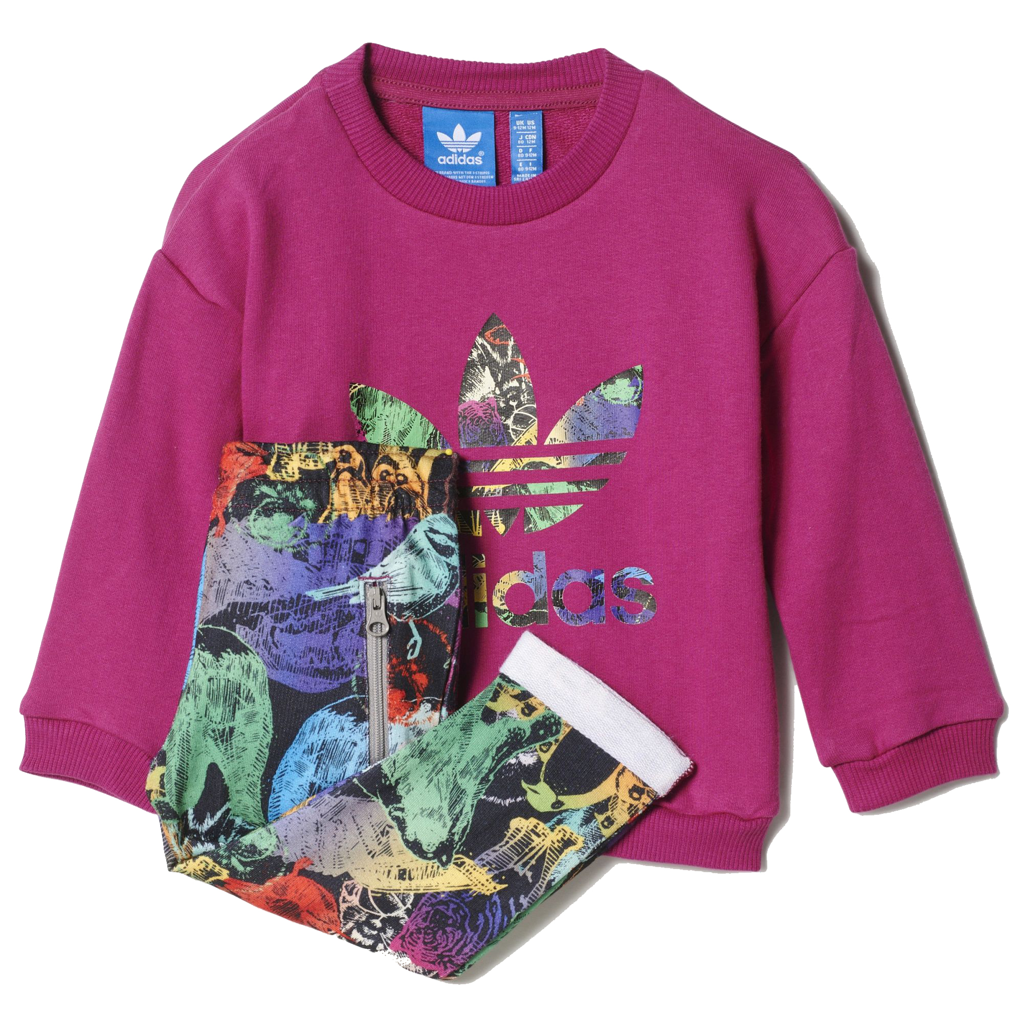 Adidas Originals Bebé Crew Sweatshirt Set Animal (strong pink/mu