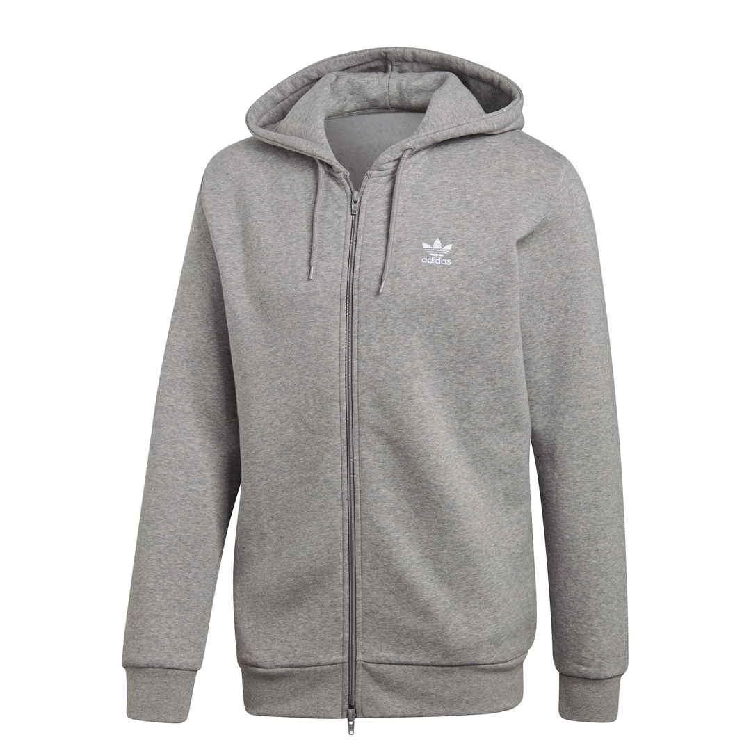 Adidas Originals Fleece Trefoil Hoodie medium grey heather