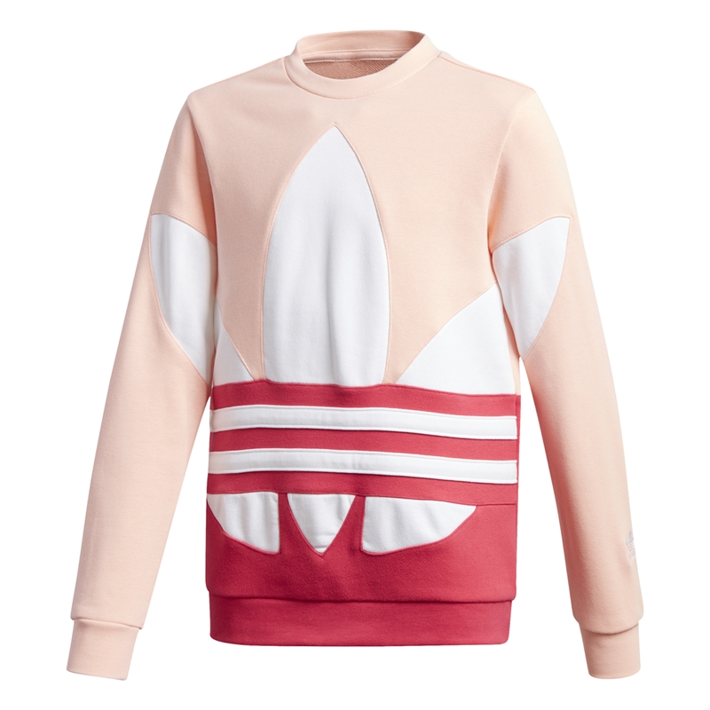 Adidas Originals J Large Trefoil Crew SweatshirtPower Pink)