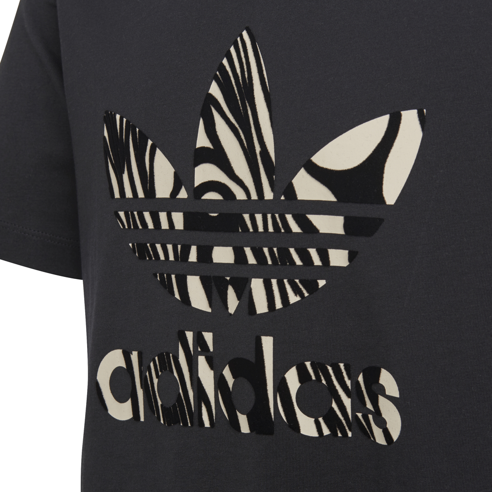Adidas Originals Junior Black Friday Tee Logo Trefoil Zebra