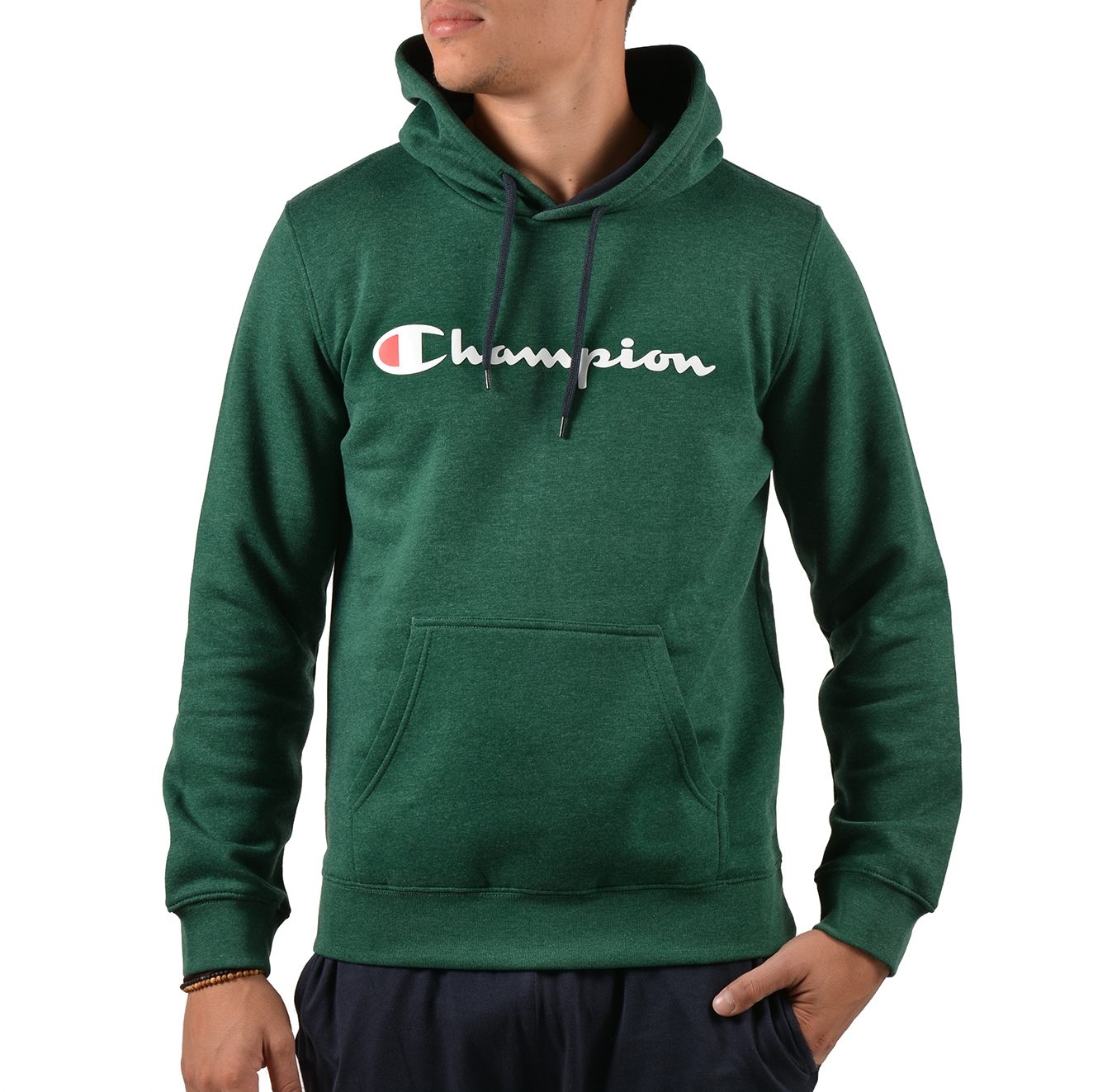Champion Athletic Hooded sweatshirt Big Logo (Melange Holly Gree