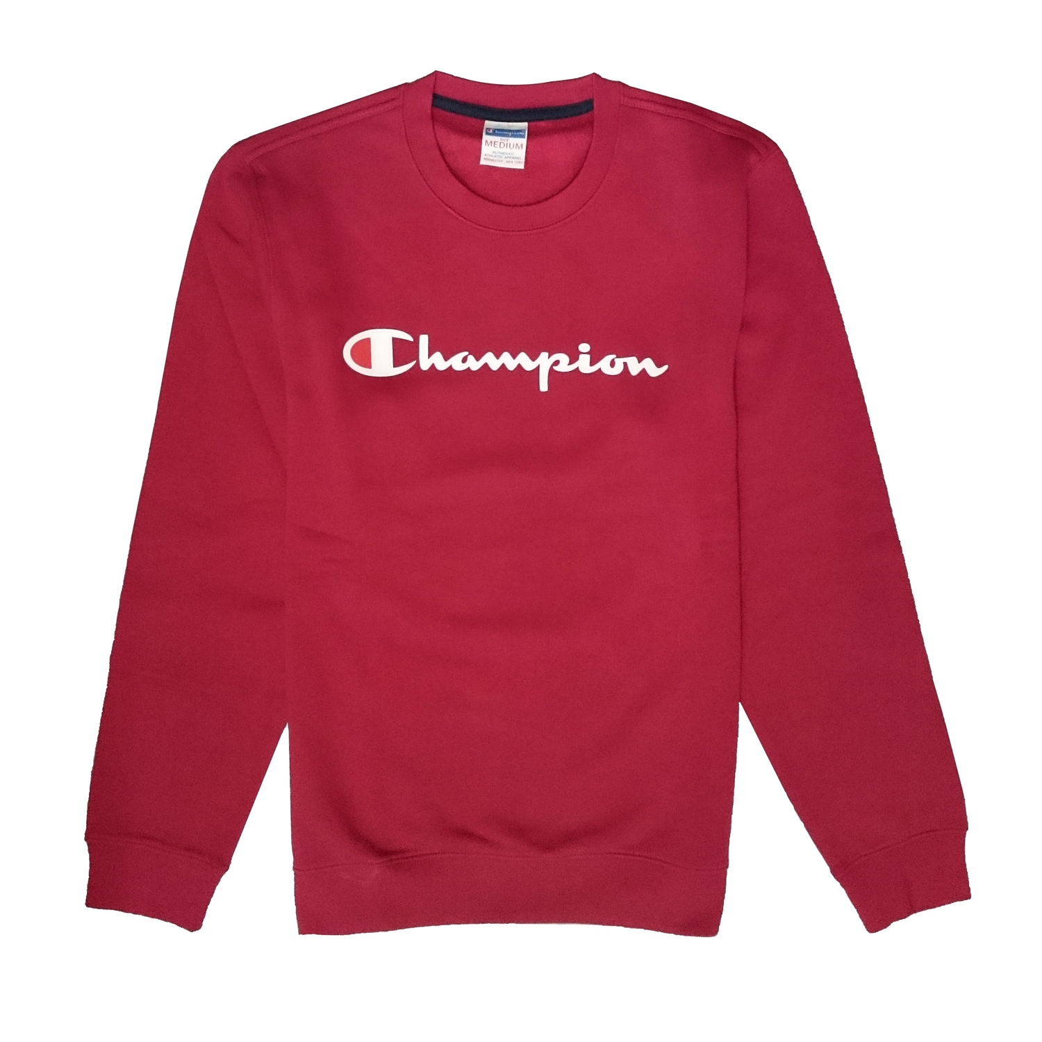 Champion Crewneck Atlhetic Easyfit Sweatshirt Logo (granate/blan