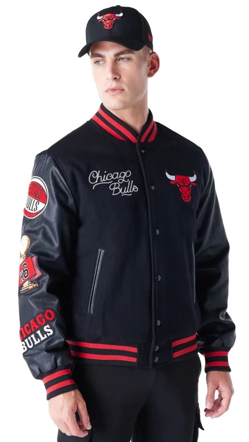 New Era NBA Chicago Bulls Patch Varsity Jacket 
