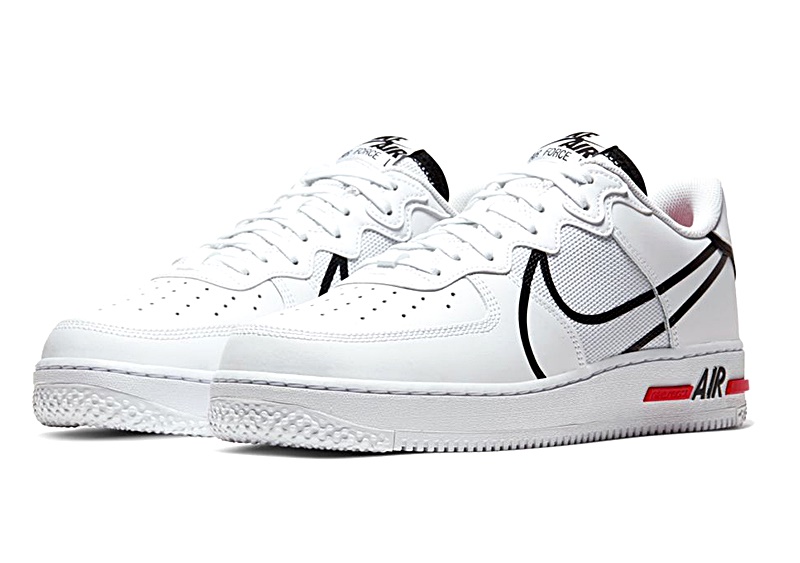 nike men's air force 1 react white sneaker