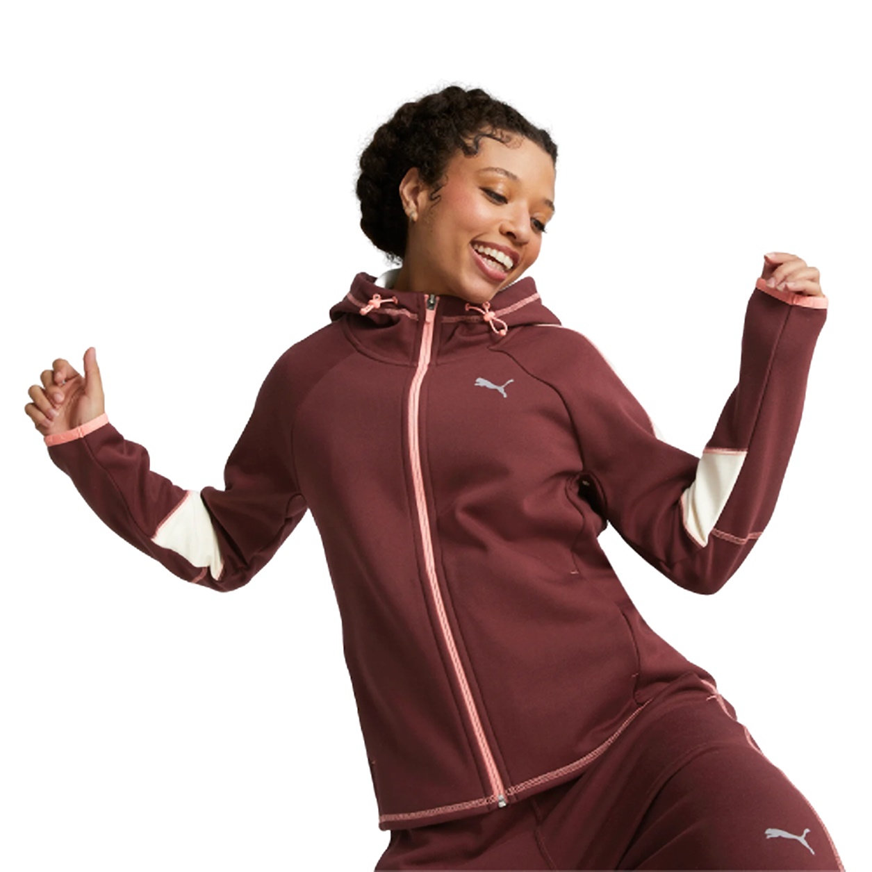 Burgundy puma outfit sale
