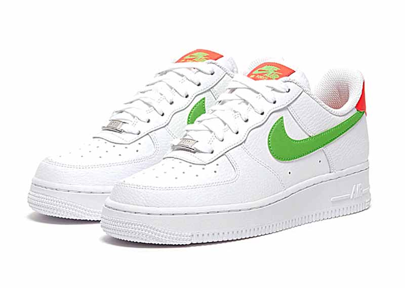 white nike air force with green tick